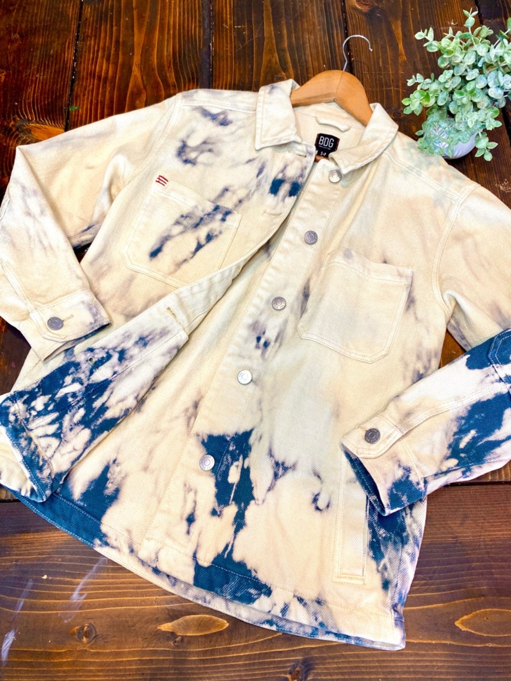 Urban Outfitters BDG acid washed dyed denim trucker jacket women’s size small
